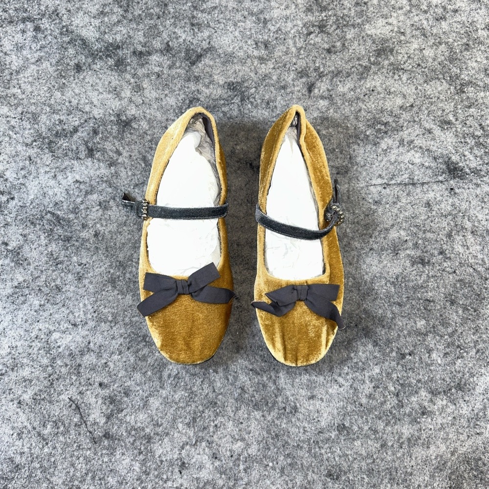 Zara Girl Tan & Gray Velvet Ballet Flat Size EU36 US 4